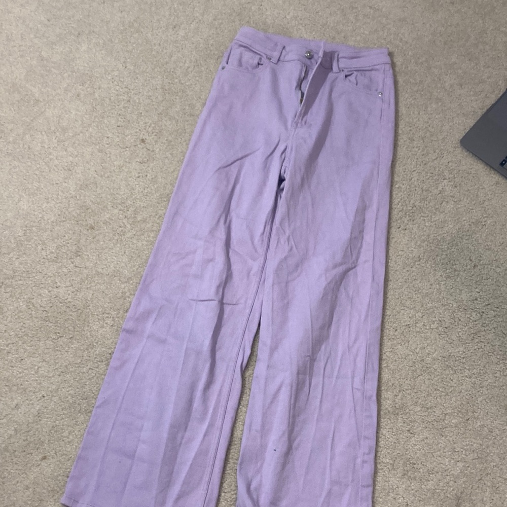 H&M divided light purple jeans zipper front size 6 excellent condition